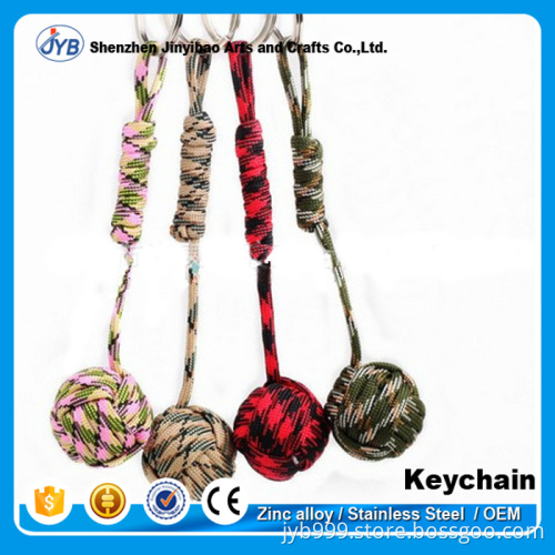 popular outdoor tool parachute rope keyring custom fabric rope keychain